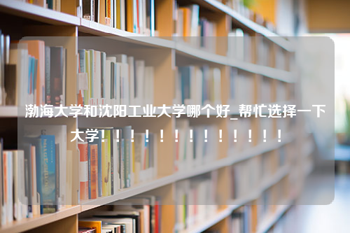 渤海大学和沈阳工业大学哪个好_帮忙选择一下大学！！！！！！！！！！！！！