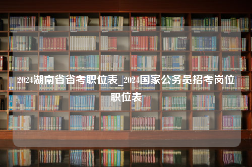 2024湖南省省考职位表_2024国家公务员招考岗位职位表